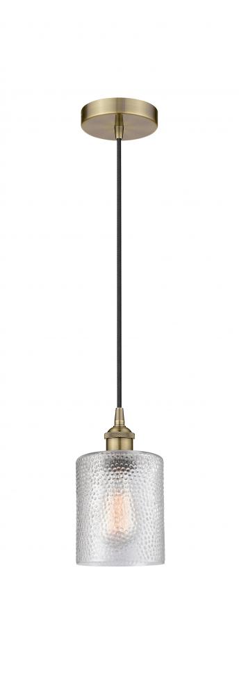 Cobbleskill - 1 Light - 5 inch - Antique Brass - Cord hung - Mini Pendant