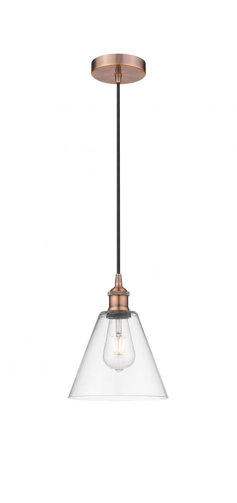 Berkshire - 1 Light - 8 inch - Antique Copper - Cord hung - Mini Pendant