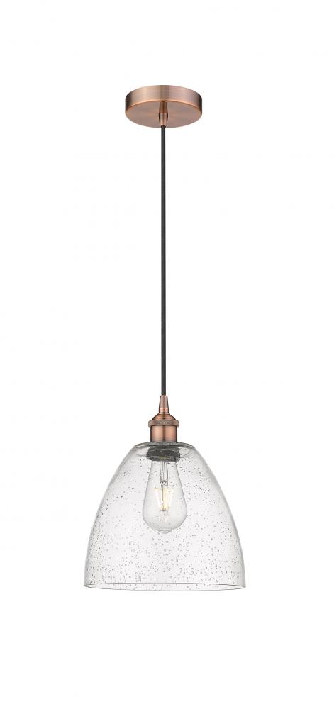 Bristol - 1 Light - 9 inch - Antique Copper - Cord hung - Mini Pendant