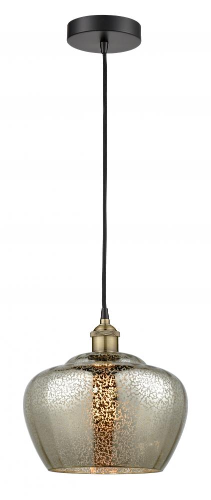 Fenton - 1 Light - 11 inch - Black Antique Brass - Cord hung - Mini Pendant