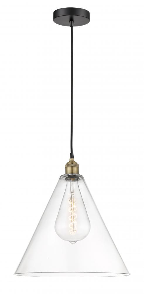 Berkshire - 1 Light - 16 inch - Black Antique Brass - Cord hung - Pendant