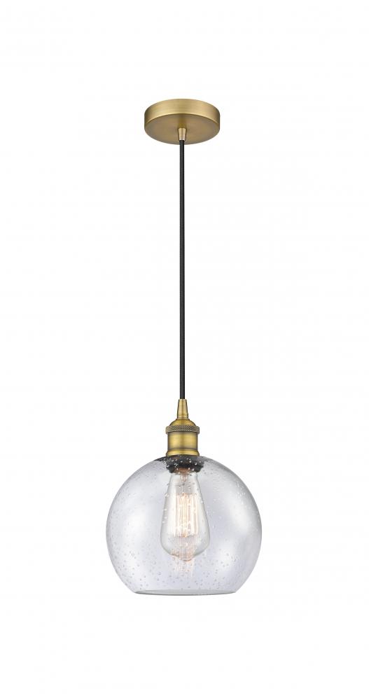 Athens - 1 Light - 8 inch - Brushed Brass - Cord hung - Mini Pendant