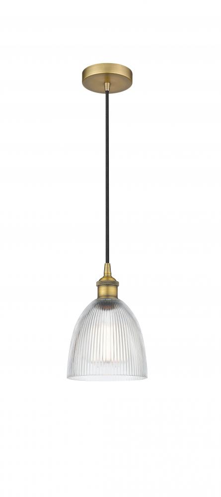 Castile - 1 Light - 6 inch - Brushed Brass - Cord hung - Mini Pendant