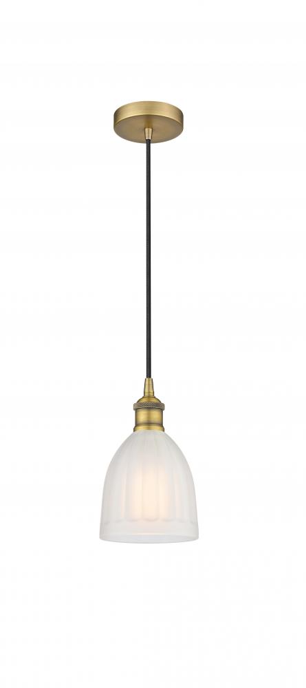 Brookfield - 1 Light - 6 inch - Brushed Brass - Cord hung - Mini Pendant