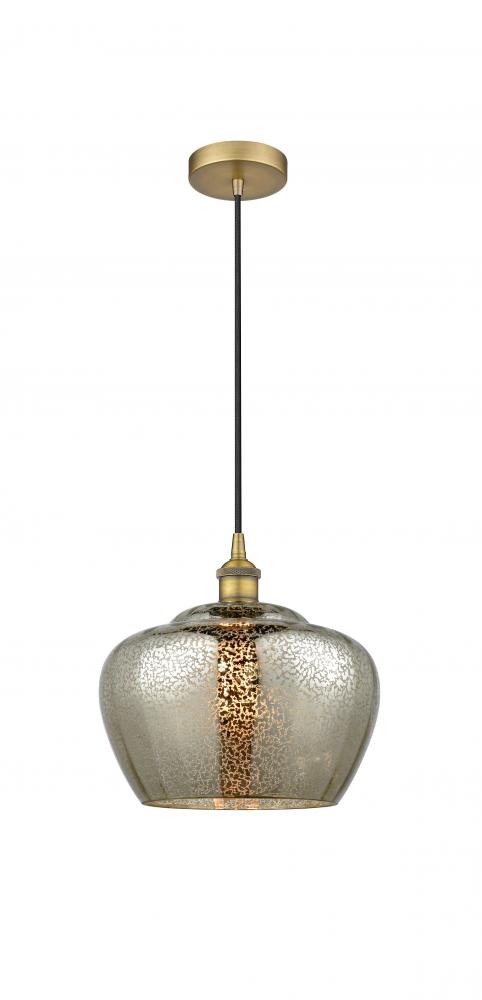 Fenton - 1 Light - 11 inch - Brushed Brass - Cord hung - Mini Pendant