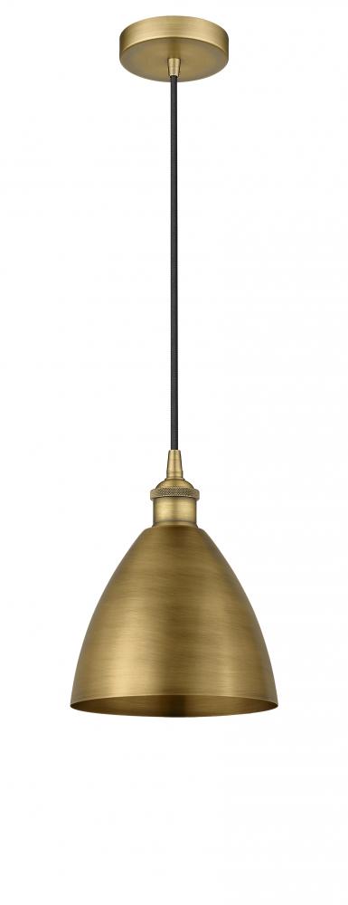 Bristol - 1 Light - 8 inch - Brushed Brass - Cord hung - Mini Pendant