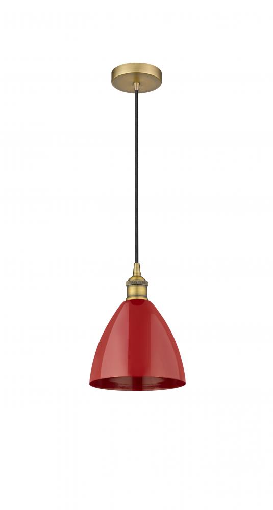 Plymouth - 1 Light - 8 inch - Brushed Brass - Cord hung - Mini Pendant