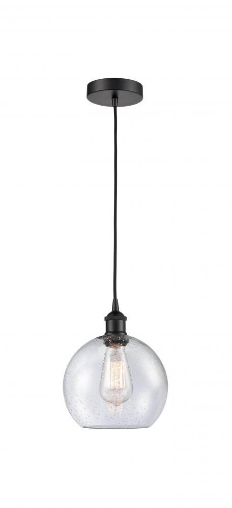 Athens - 1 Light - 8 inch - Matte Black - Cord hung - Mini Pendant