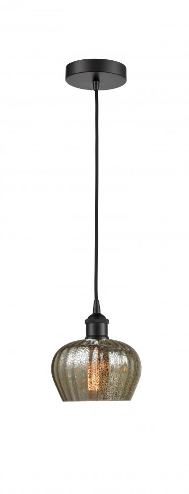 Fenton - 1 Light - 7 inch - Matte Black - Cord hung - Mini Pendant