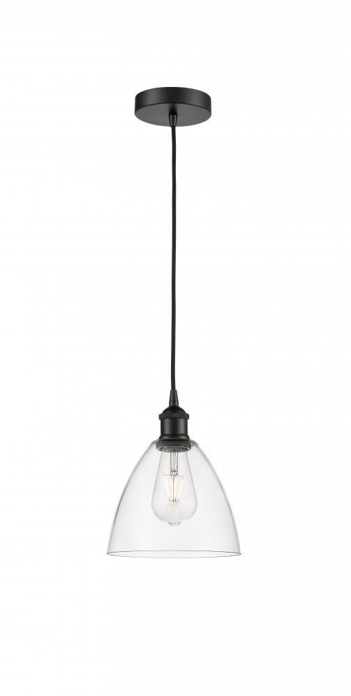 Bristol - 1 Light - 8 inch - Matte Black - Cord hung - Mini Pendant