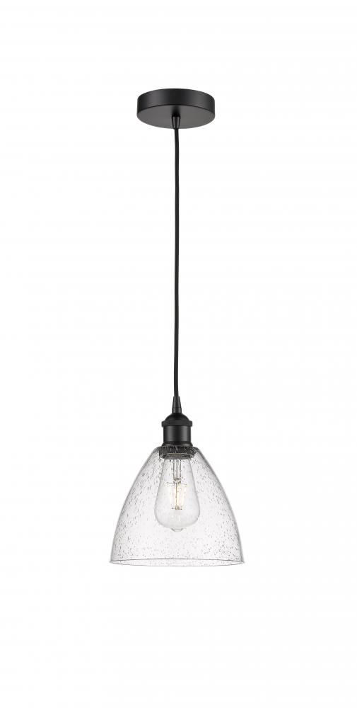 Bristol - 1 Light - 8 inch - Matte Black - Cord hung - Mini Pendant