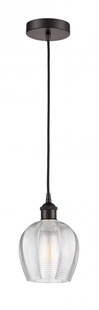 Norfolk - 1 Light - 6 inch - Oil Rubbed Bronze - Cord hung - Mini Pendant