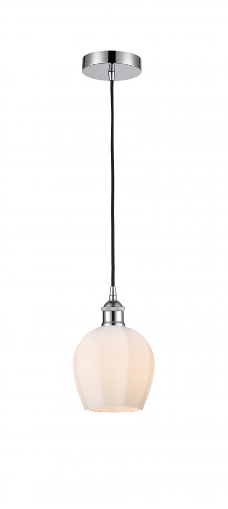 Norfolk - 1 Light - 6 inch - Polished Chrome - Cord hung - Mini Pendant