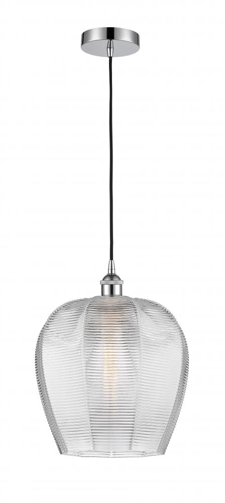 Norfolk - 1 Light - 12 inch - Polished Chrome - Cord hung - Mini Pendant