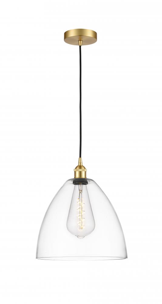 Bristol - 1 Light - 12 inch - Satin Gold - Cord hung - Mini Pendant