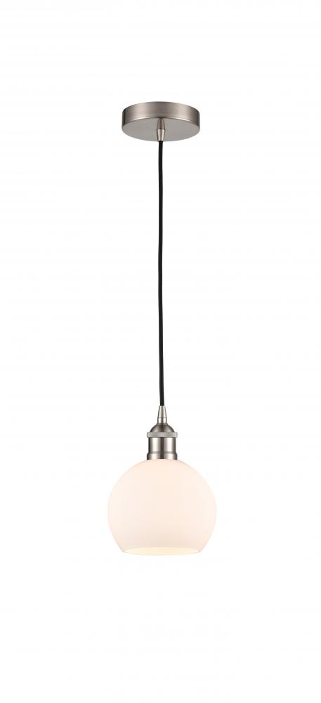 Athens - 1 Light - 6 inch - Brushed Satin Nickel - Cord hung - Mini Pendant