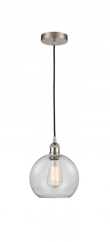 Athens - 1 Light - 8 inch - Brushed Satin Nickel - Cord hung - Mini Pendant