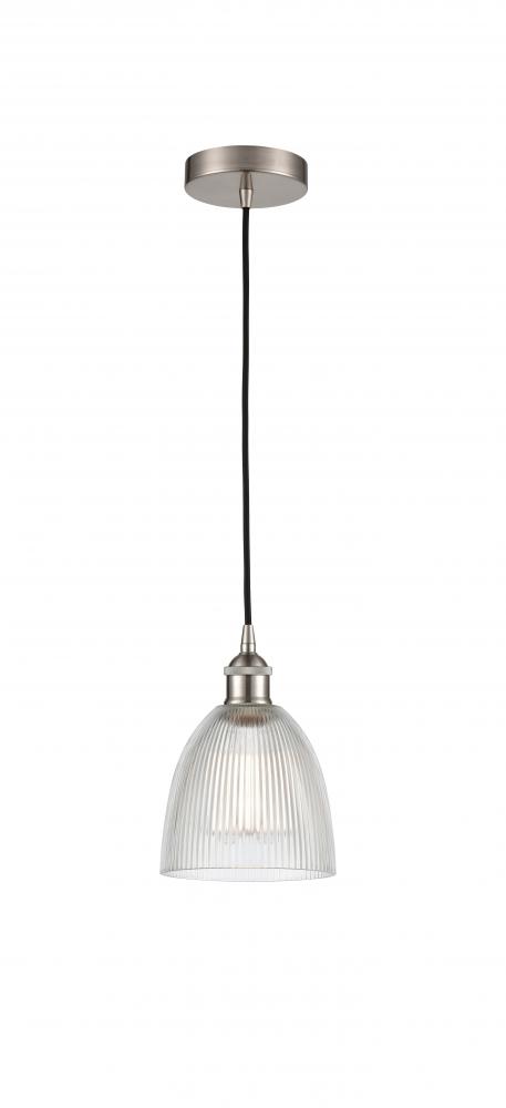 Castile - 1 Light - 6 inch - Brushed Satin Nickel - Cord hung - Mini Pendant