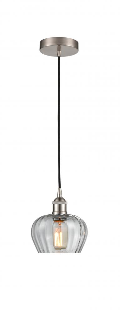 Fenton - 1 Light - 7 inch - Brushed Satin Nickel - Cord hung - Mini Pendant