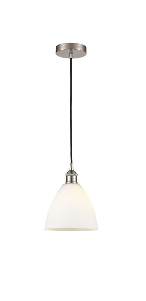 Bristol - 1 Light - 8 inch - Brushed Satin Nickel - Cord hung - Mini Pendant