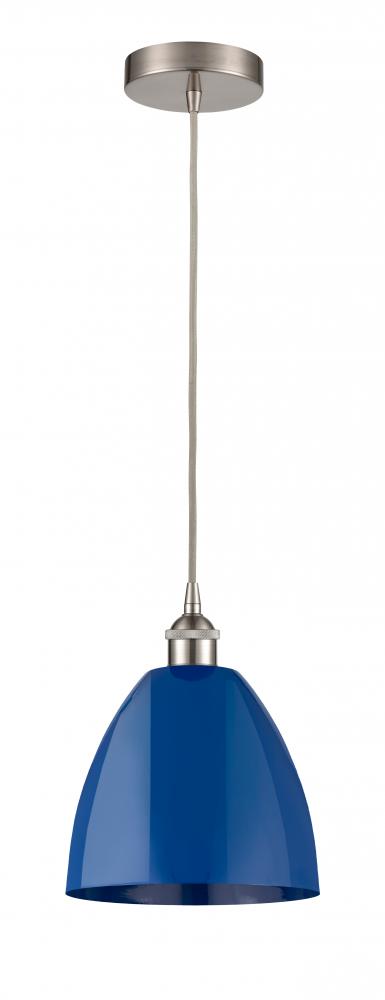 Plymouth - 1 Light - 9 inch - Brushed Satin Nickel - Cord hung - Mini Pendant