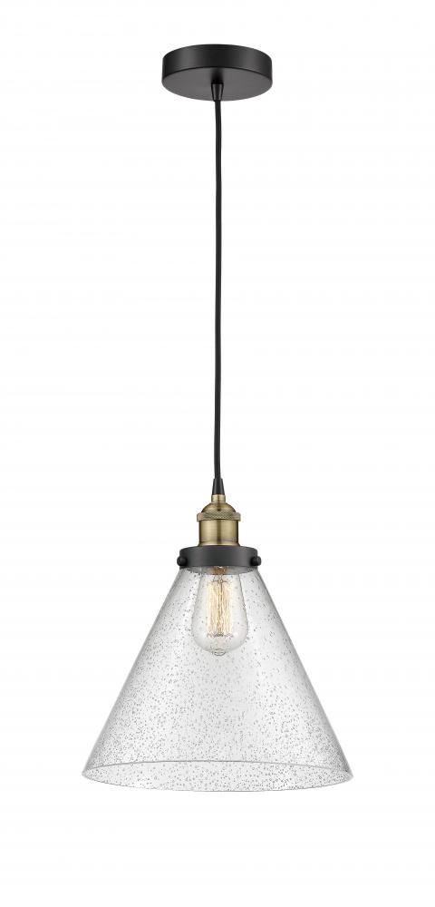 Cone - 1 Light - 12 inch - Black Antique Brass - Cord hung - Mini Pendant