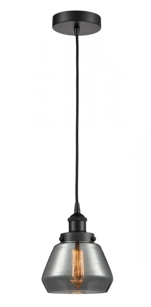 Fulton - 1 Light - 7 inch - Matte Black - Cord hung - Mini Pendant