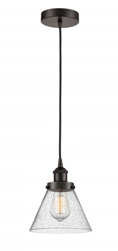 Cone - 1 Light - 8 inch - Oil Rubbed Bronze - Cord hung - Mini Pendant