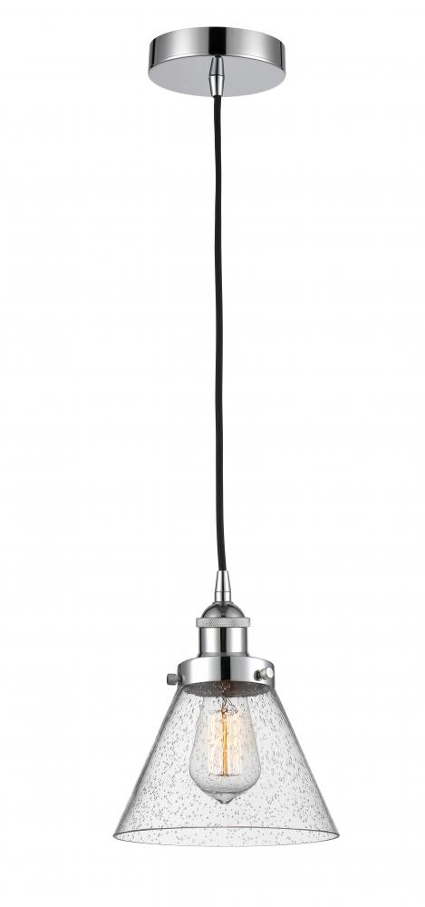 Cone - 1 Light - 8 inch - Polished Chrome - Cord hung - Mini Pendant