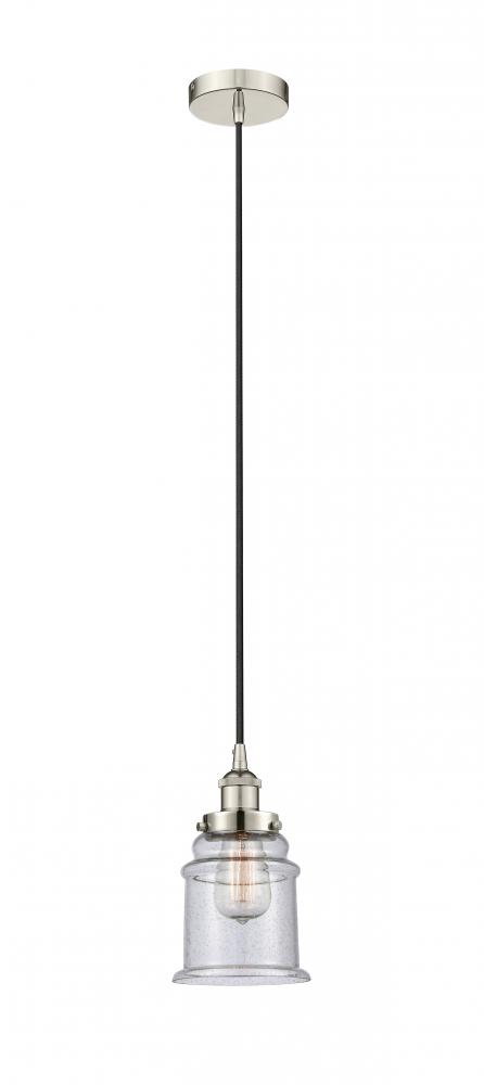 Canton - 1 Light - 6 inch - Polished Nickel - Cord hung - Mini Pendant