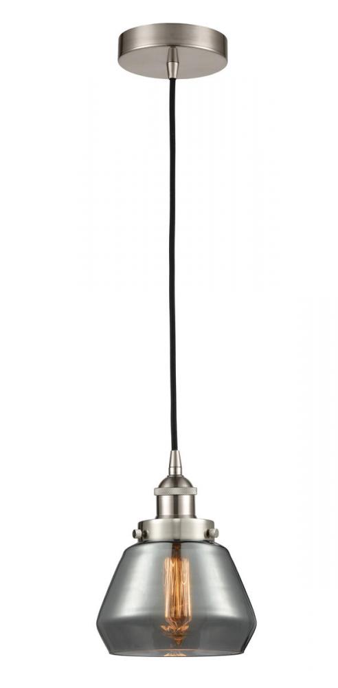 Fulton - 1 Light - 7 inch - Brushed Satin Nickel - Cord hung - Mini Pendant