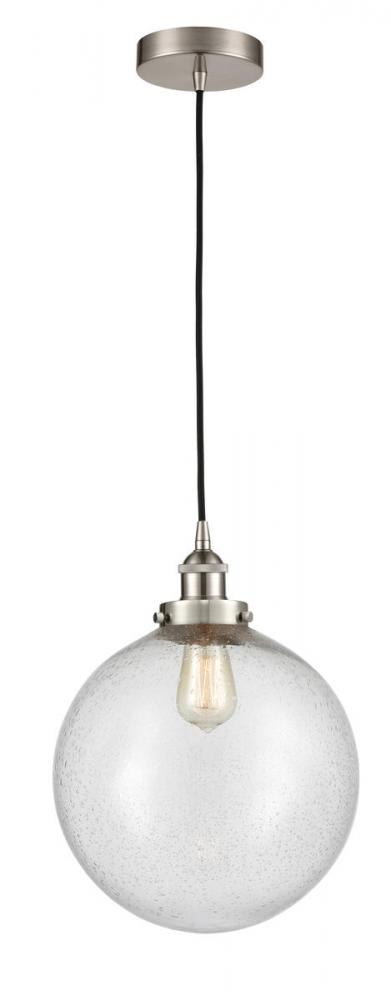 Beacon - 1 Light - 12 inch - Brushed Satin Nickel - Cord hung - Mini Pendant