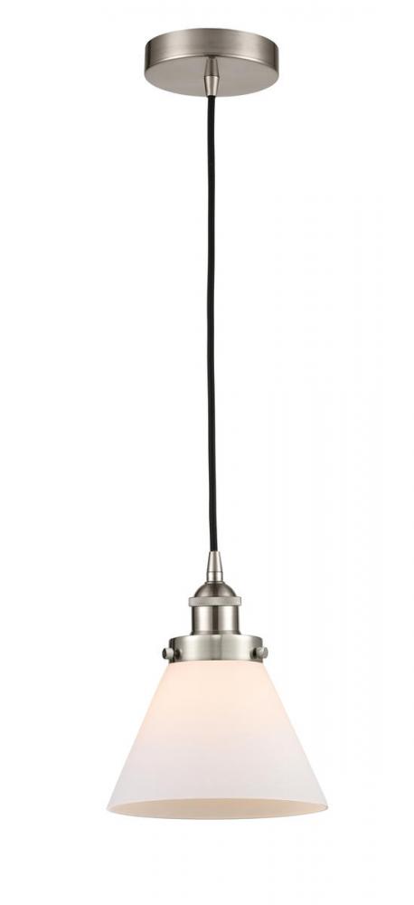 Cone - 1 Light - 8 inch - Brushed Satin Nickel - Cord hung - Mini Pendant