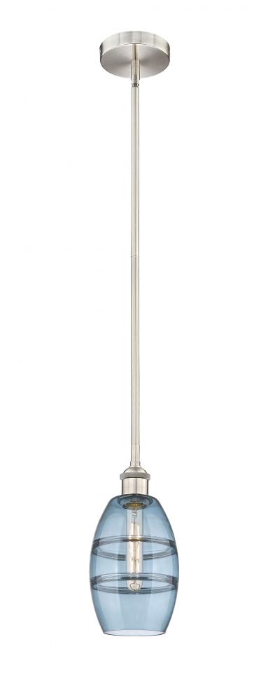 Vaz - 1 Light - 6 inch - Brushed Satin Nickel - Cord hung - Mini Pendant