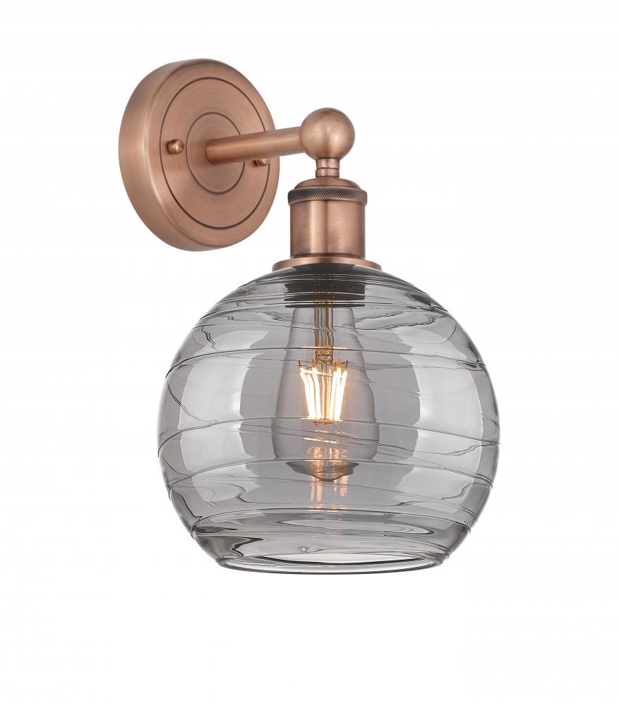 Athens Deco Swirl - 1 Light - 8 inch - Antique Copper - Sconce