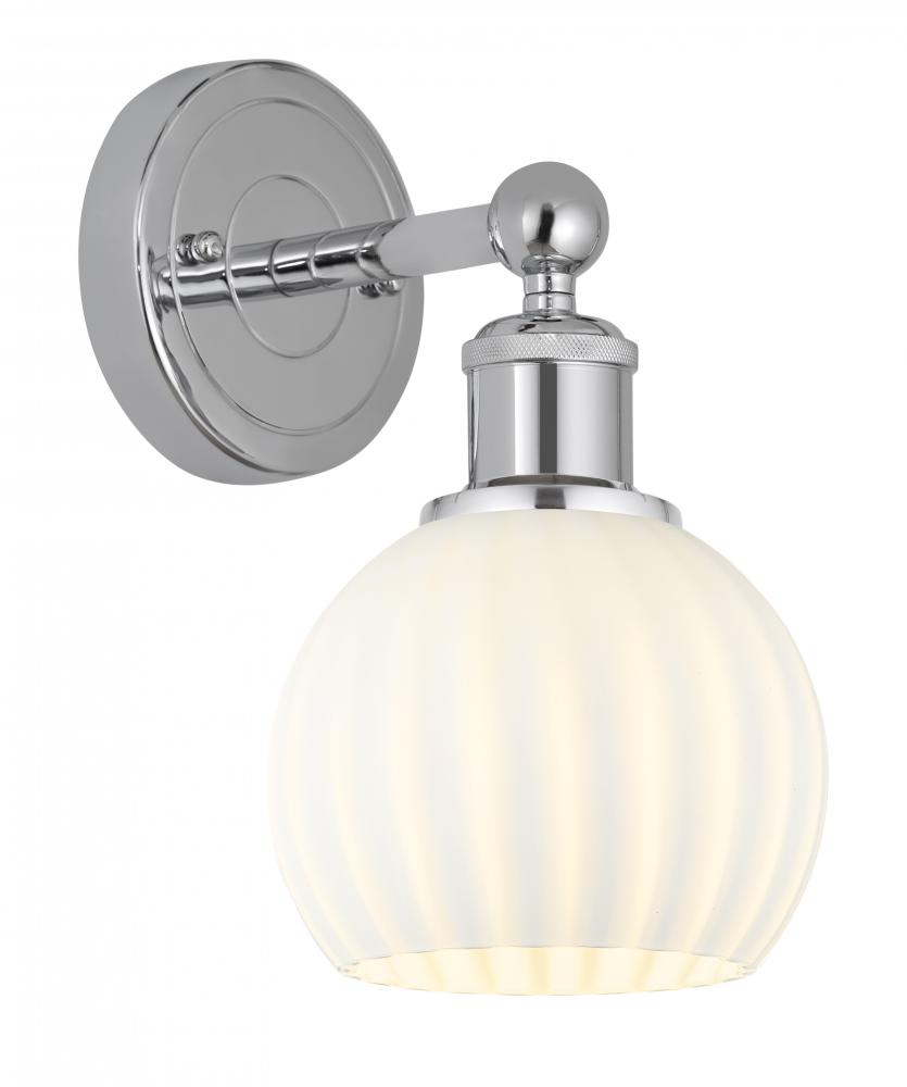 White Venetian - 1 Light - 6 inch - Polished Chrome - Sconce