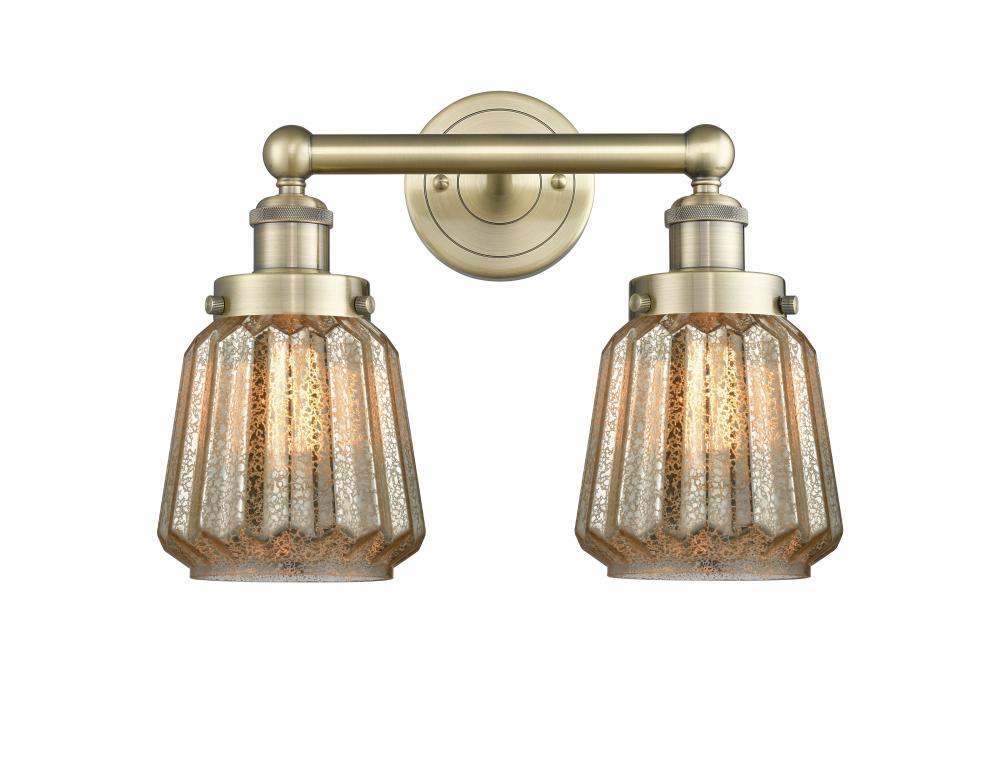 Chatham - 2 Light - 16 inch - Antique Brass - Bath Vanity Light