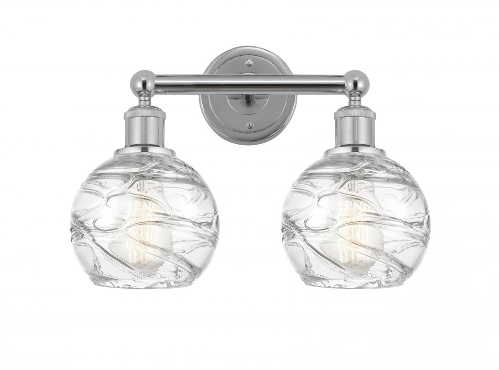 Athens Deco Swirl - 2 Light - 15 inch - Polished Chrome - Bath Vanity Light