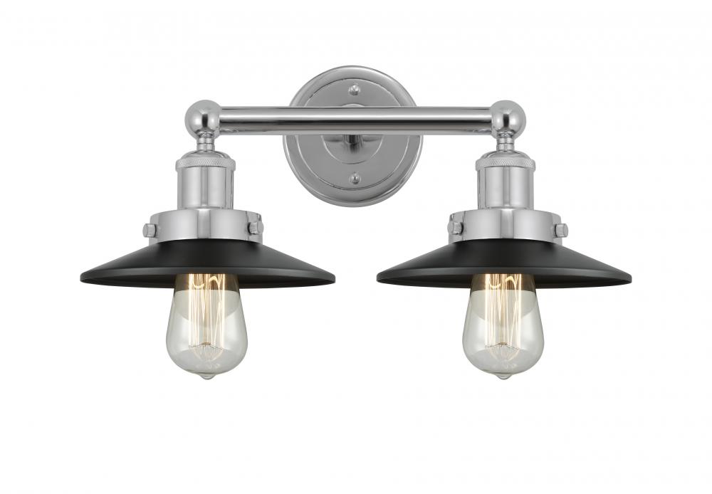 Railroad - 2 Light - 17 inch - Polished Chrome - Bath Vanity Light