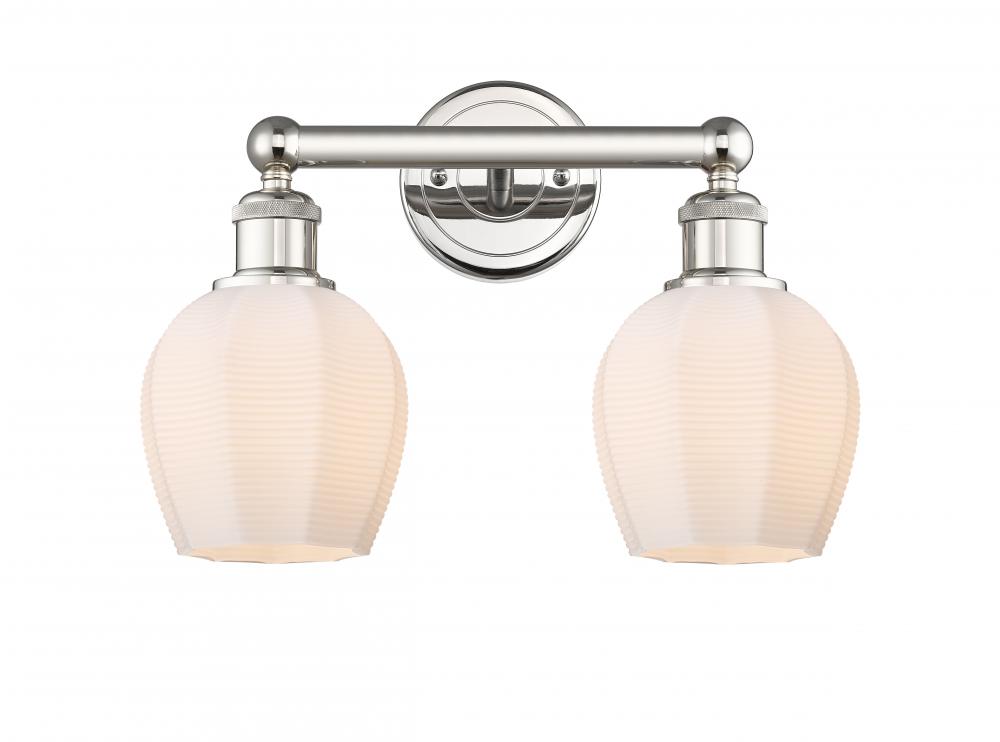 Norfolk - 2 Light - 15 inch - Polished Nickel - Bath Vanity Light