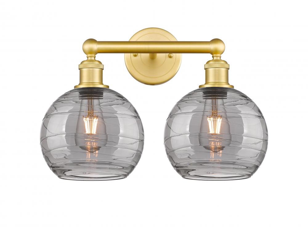 Athens Deco Swirl - 2 Light - 17 inch - Satin Gold - Bath Vanity Light