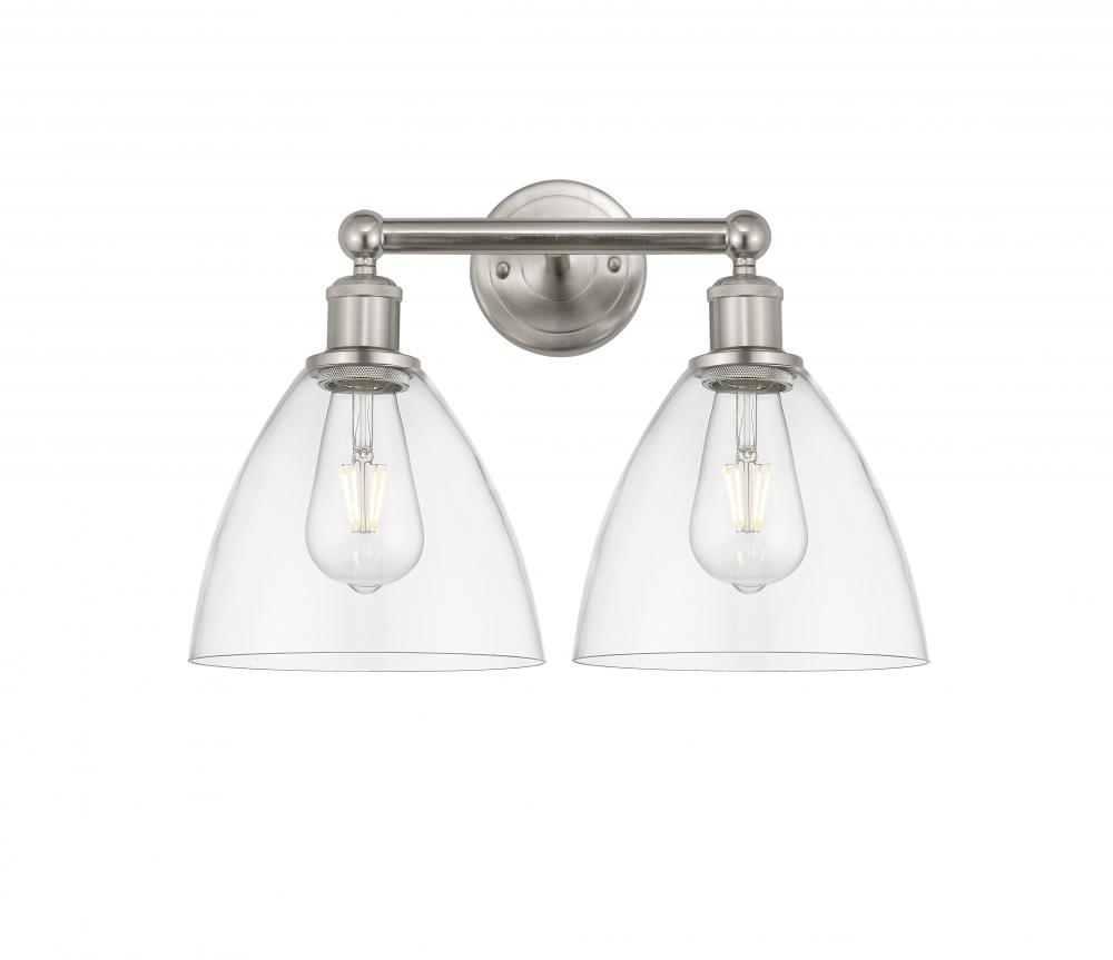 Bristol - 2 Light - 17 inch - Brushed Satin Nickel - Bath Vanity Light