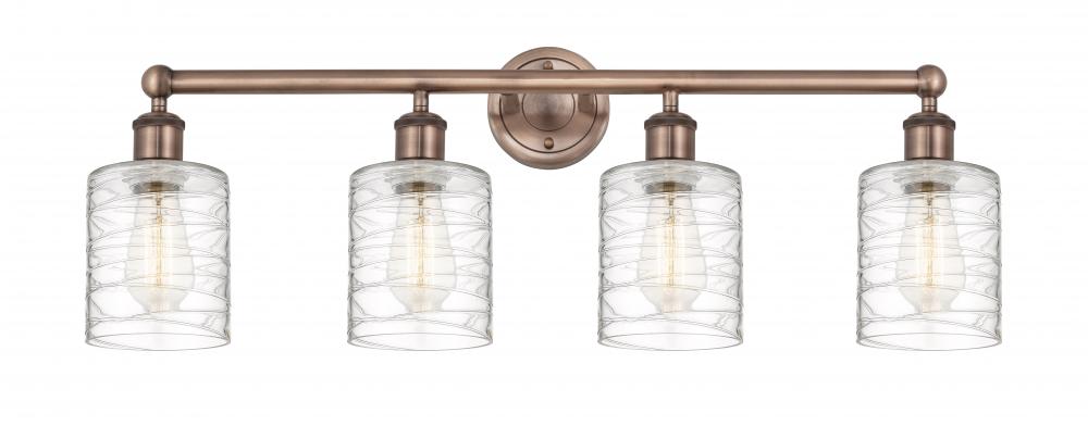 Cobbleskill - 4 Light - 32 inch - Antique Copper - Bath Vanity Light