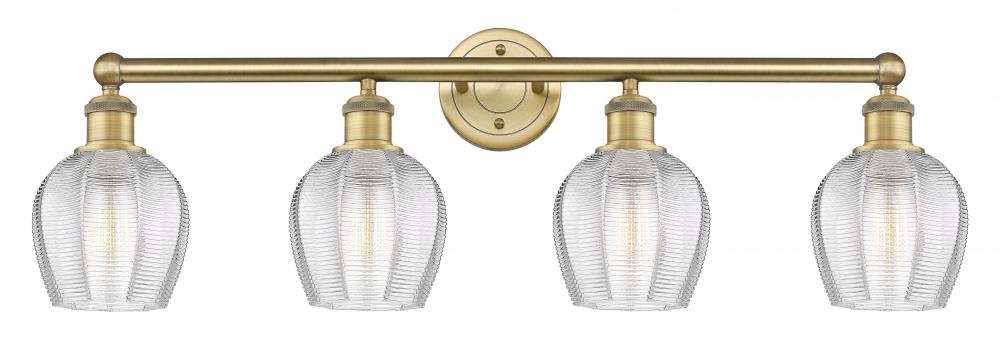 Norfolk - 4 Light - 33 inch - Brushed Brass - Bath Vanity Light