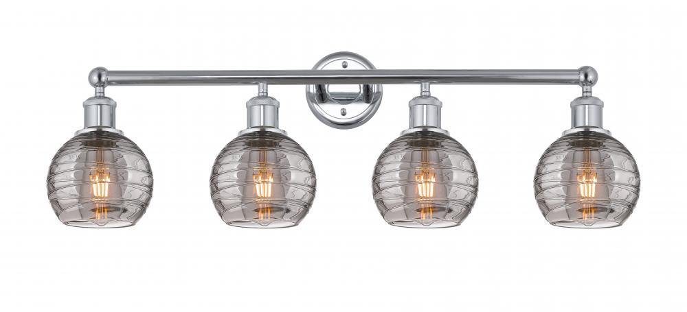 Athens Deco Swirl - 4 Light - 33 inch - Polished Chrome - Bath Vanity Light