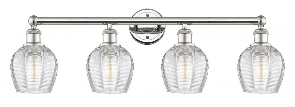 Norfolk - 4 Light - 33 inch - Polished Nickel - Bath Vanity Light