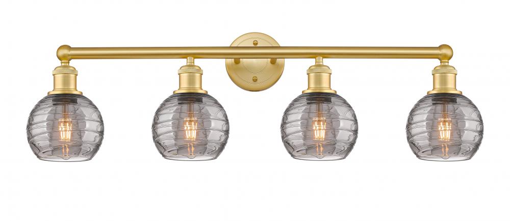 Athens Deco Swirl - 4 Light - 33 inch - Satin Gold - Bath Vanity Light