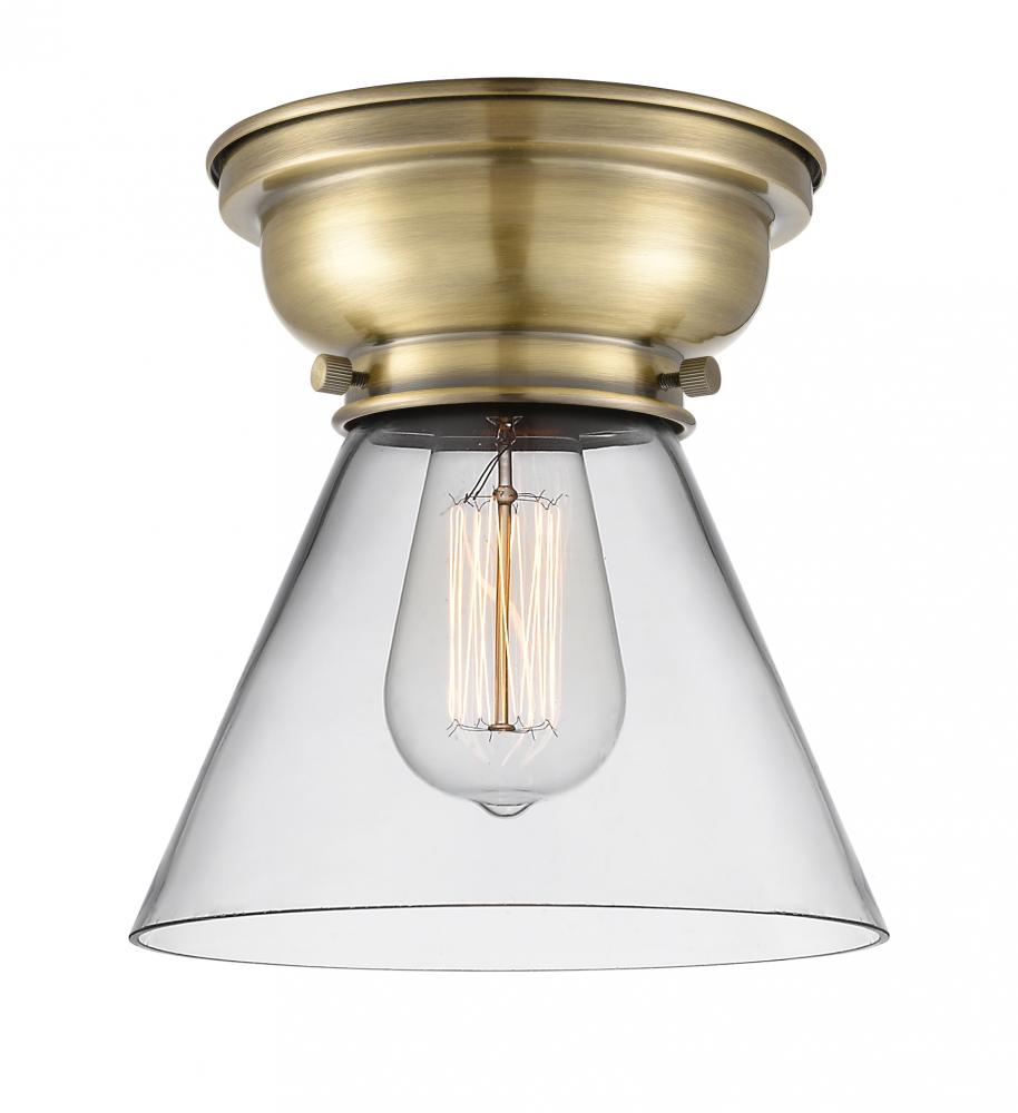 Cone - 1 Light - 8 inch - Antique Brass - Flush Mount