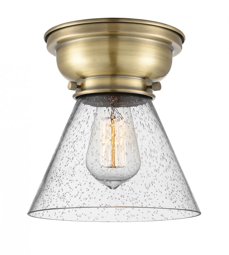 Cone - 1 Light - 8 inch - Antique Brass - Flush Mount