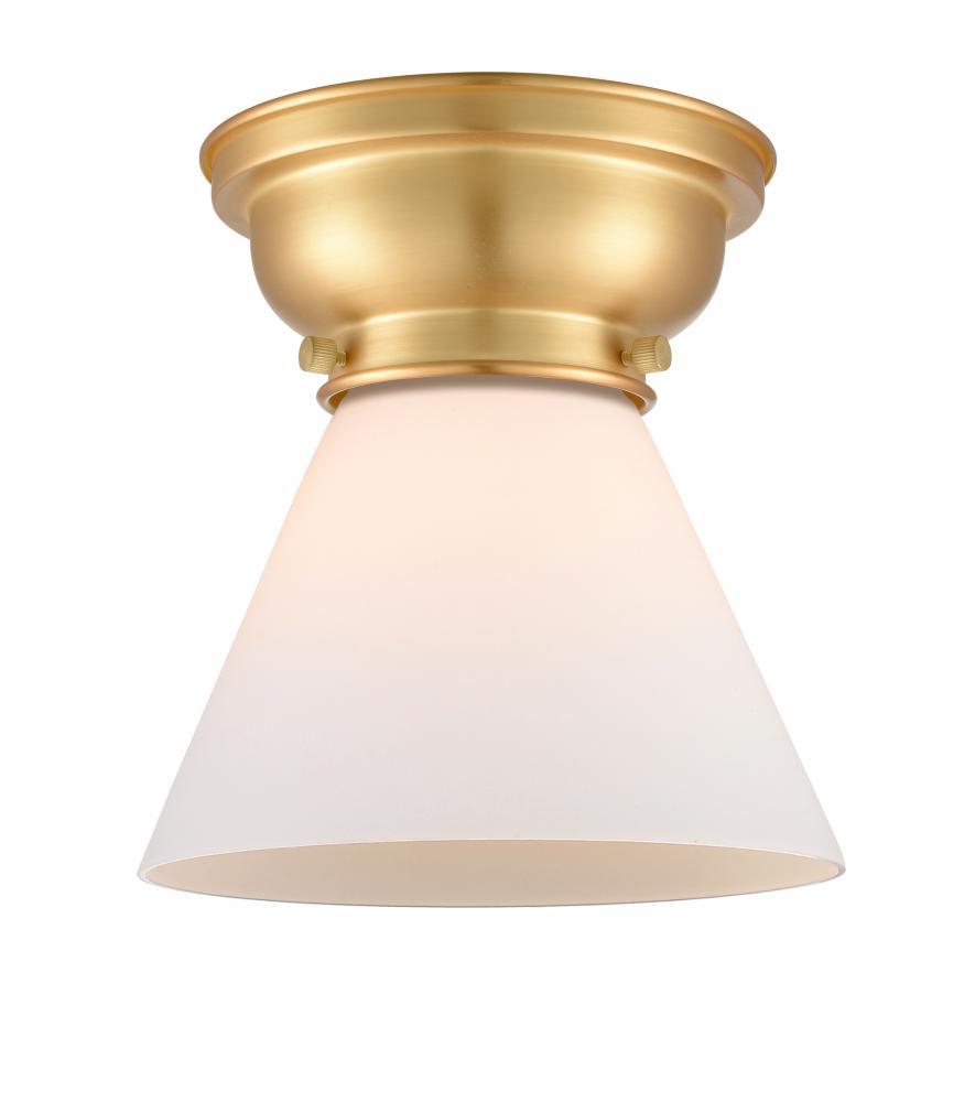 Cone - 1 Light - 8 inch - Satin Gold - Flush Mount